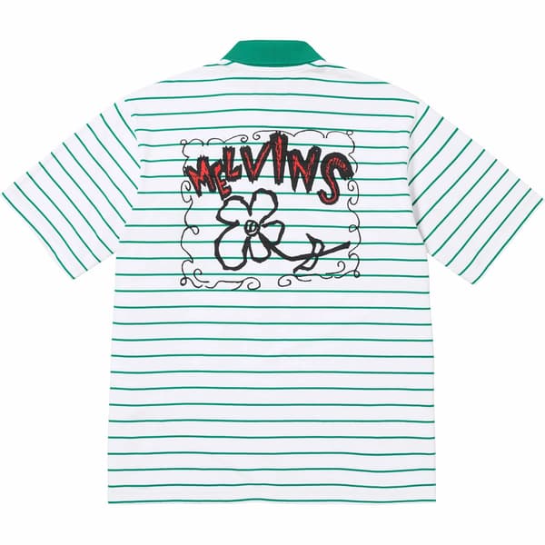 Supreme Melvins Stripe S/S Polo - White (front)