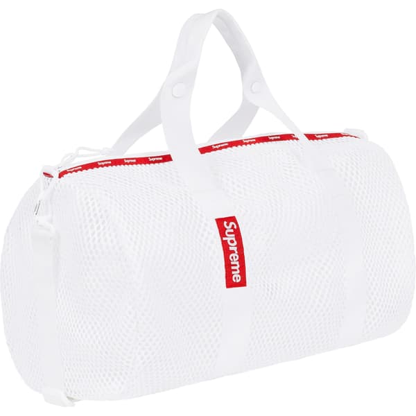 Supreme Mesh Duffle Bag - White (front)