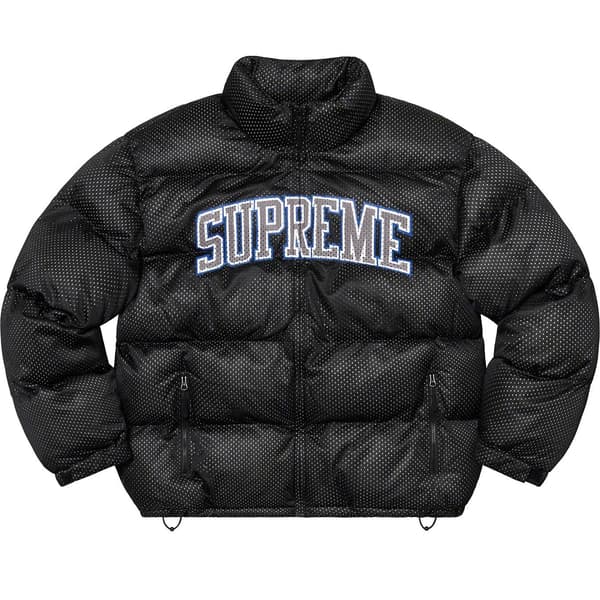 Supreme Mesh Jersey Puffer Jacket - Black (front)