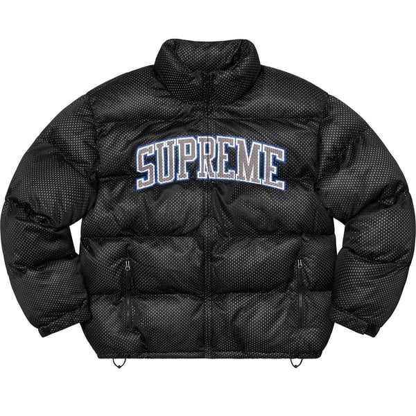 Supreme Mesh Jersey Puffer Jacket - Black (front)