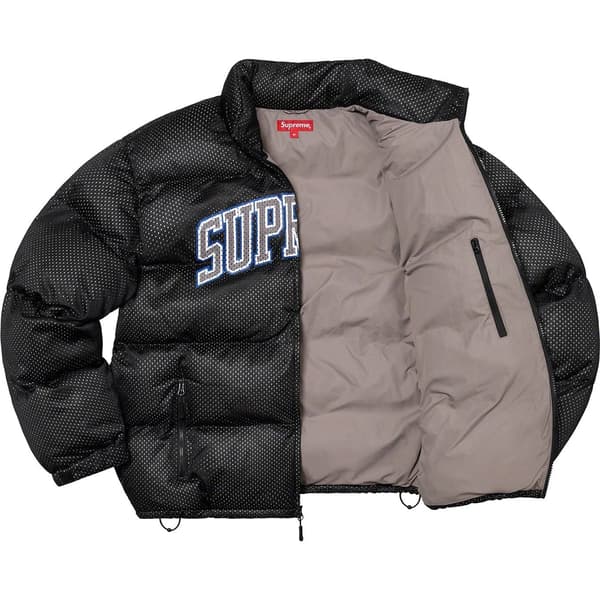 Supreme Mesh Jersey Puffer Jacket - Black (front)