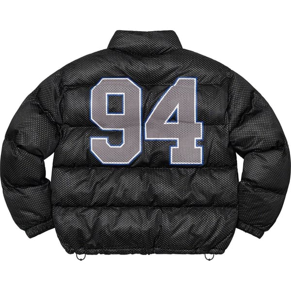 Supreme Mesh Jersey Puffer Jacket - Black (front)