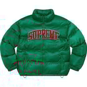 Supreme Mesh Jersey Puffer Jacket Green