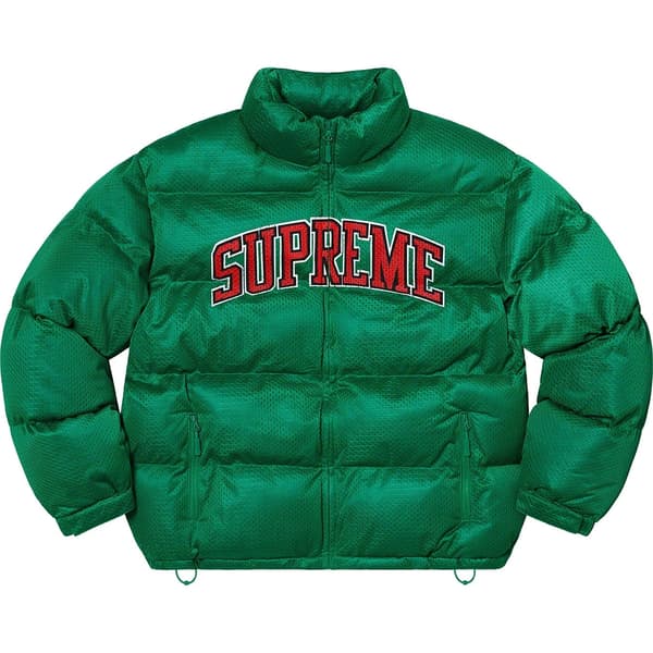 Supreme Mesh Jersey Puffer Jacket - Green (front)