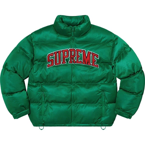 Supreme Mesh Jersey Puffer Jacket - Green (front)