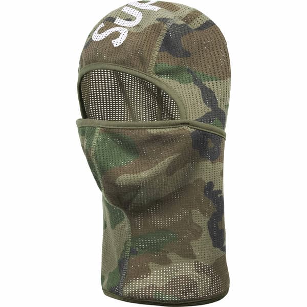 Supreme Mesh Lightweight Balaclava - Woodland Camo (front)