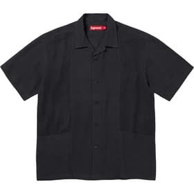 Supreme Mesh Panel Linen S/S Shirt Black