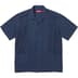 Supreme Mesh Panel Linen S/S Shirt - Navy (front)