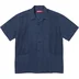Supreme Mesh Panel Linen S/S Shirt - Navy (front)