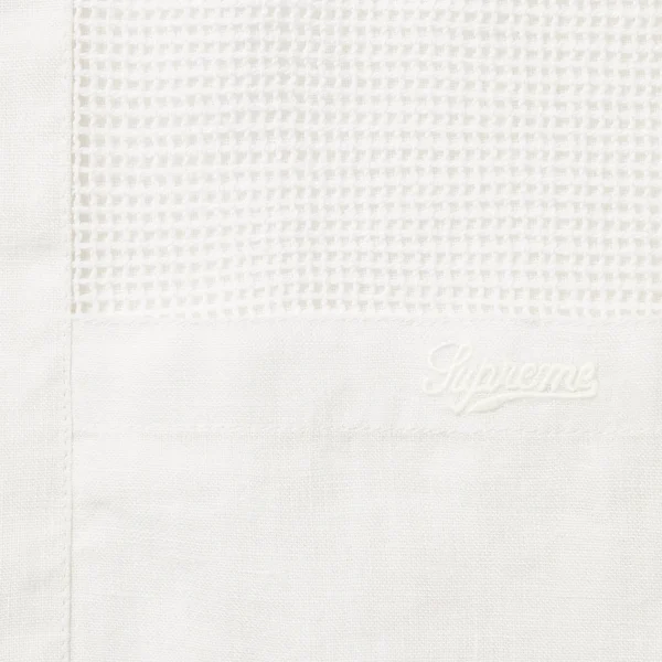 Supreme Mesh Panel Linen S/S Shirt - White (front)