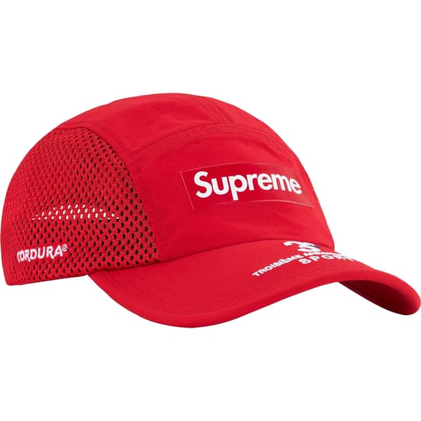 Supreme Mesh Side Panel Camp Cap - Red (front)