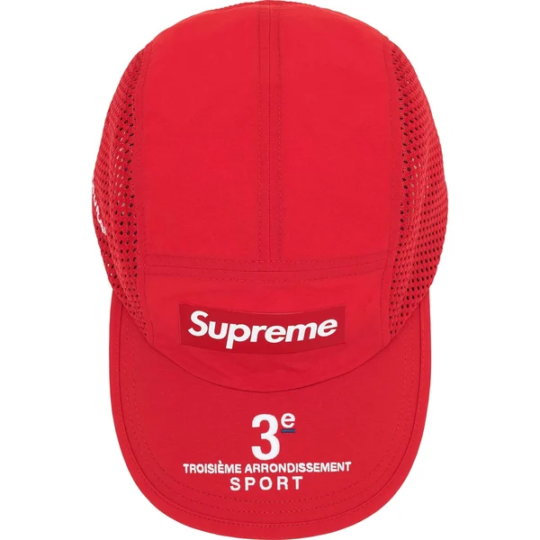 Supreme Mesh Side Panel Camp Cap - Red (front)