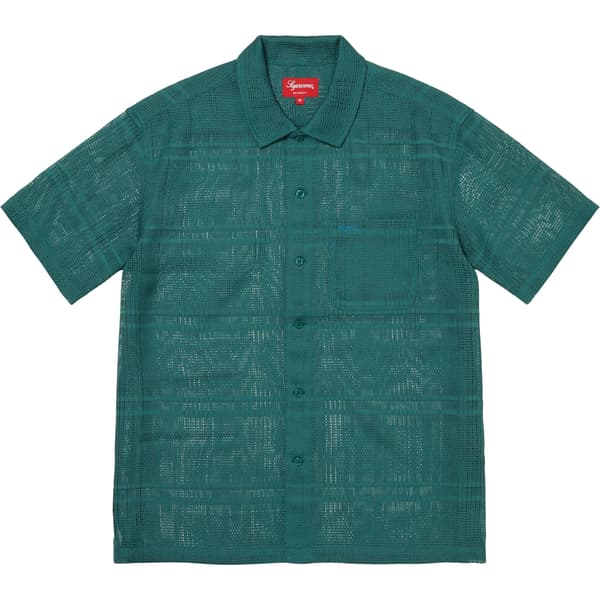 Supreme Mesh Stripe S/S Shirt - Green (front)