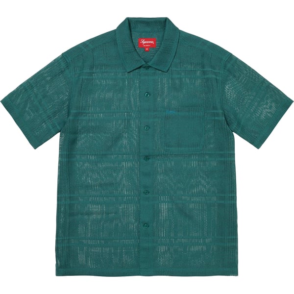 Supreme Mesh Stripe S/S Shirt - Green (front)