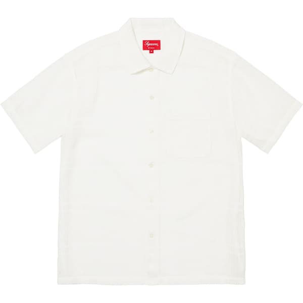 Supreme Mesh Stripe S/S Shirt - White (front)