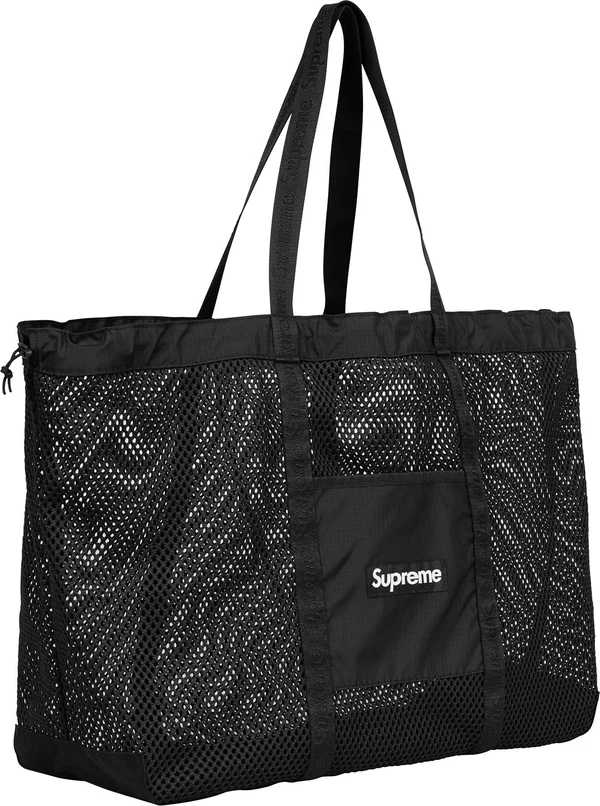 Supreme Mesh Tote Bag - Black (front)