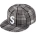 Supreme Metallic Plaid S Logo New Era - Black (front)