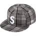 Supreme Metallic Plaid S Logo New Era - Black (front)
