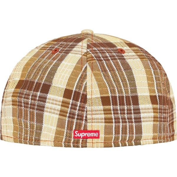 Supreme Metallic Plaid S Logo New Era - Brown (front)