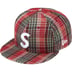 Supreme Metallic Plaid S Logo New Era - Red (front)