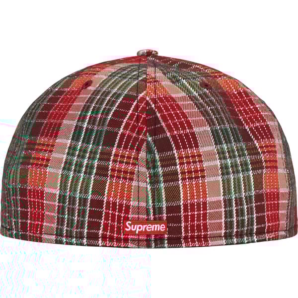 Supreme Metallic Plaid S Logo New Era - Red (front)