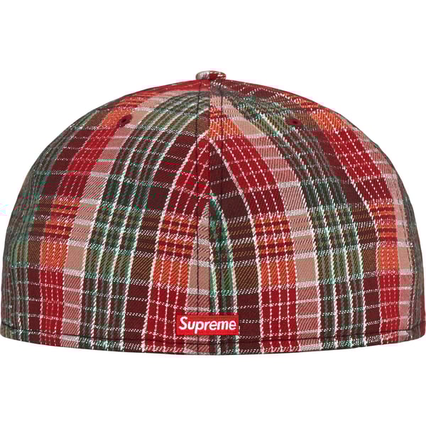 Supreme Metallic Plaid S Logo New Era - Red (front)