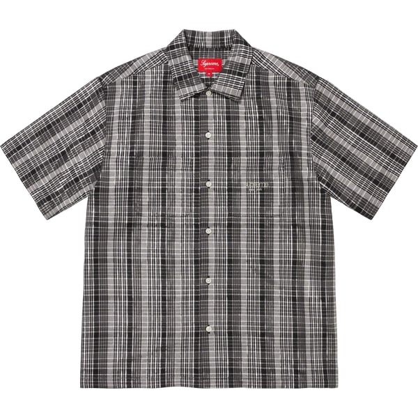 Supreme Metallic Plaid S/S Shirt - Black (front)
