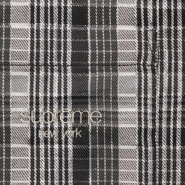 Supreme Metallic Plaid S/S Shirt - Black (front)