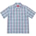 Supreme Metallic Plaid S/S Shirt - Light Blue (front)