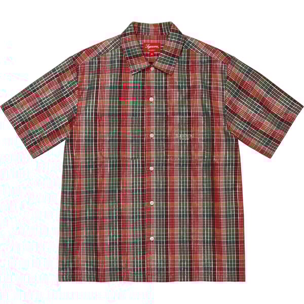 Supreme Metallic Plaid S/S Shirt - Red (front)