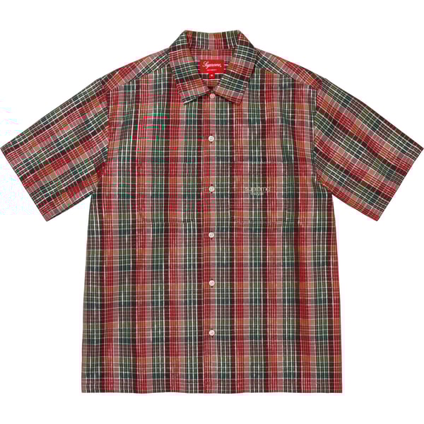 Supreme Metallic Plaid S/S Shirt - Red (front)