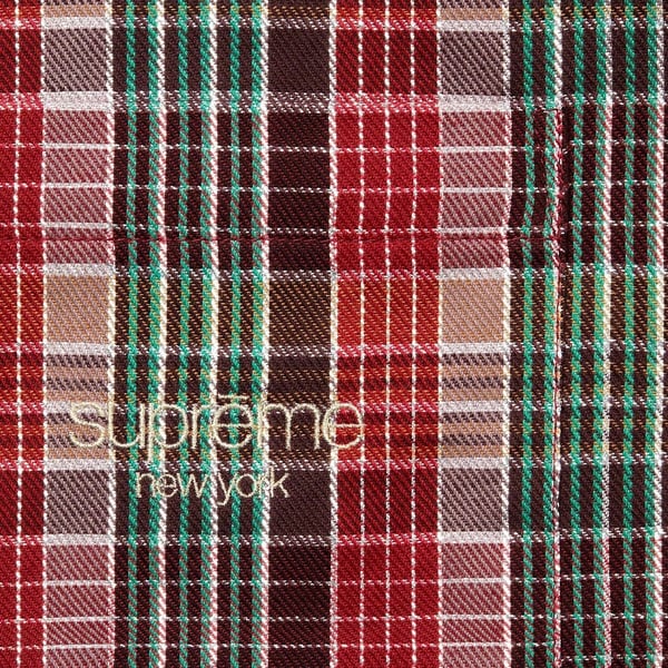 Supreme Metallic Plaid S/S Shirt - Red (front)