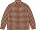 Supreme Metallic Plaid Zip Up Shirt - Brown (front)