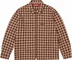 Supreme Metallic Plaid Zip Up Shirt - Brown (front)