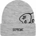 Supreme MF DOOM Beanie - Heather Grey (front)