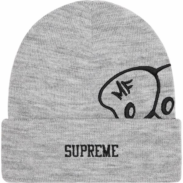 Supreme MF DOOM Beanie - Heather Grey (front)