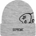 Supreme MF DOOM Beanie - Heather Grey (front)