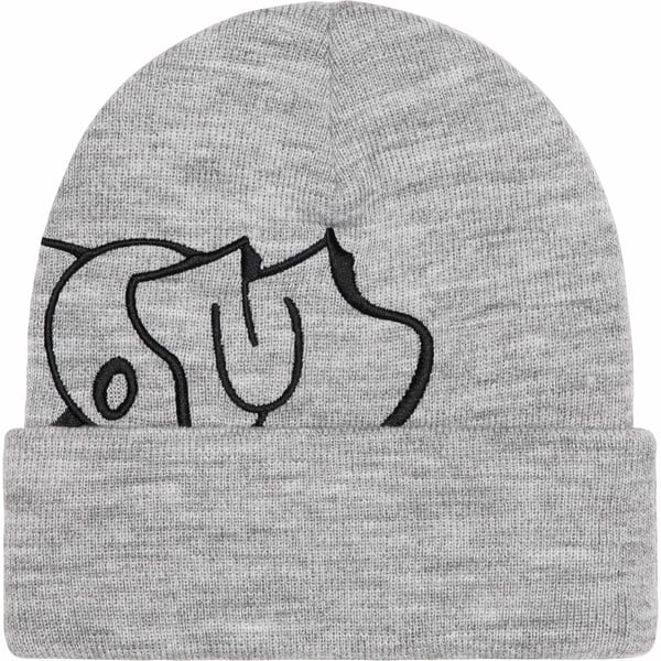 Supreme MF DOOM Beanie - Heather Grey (front)