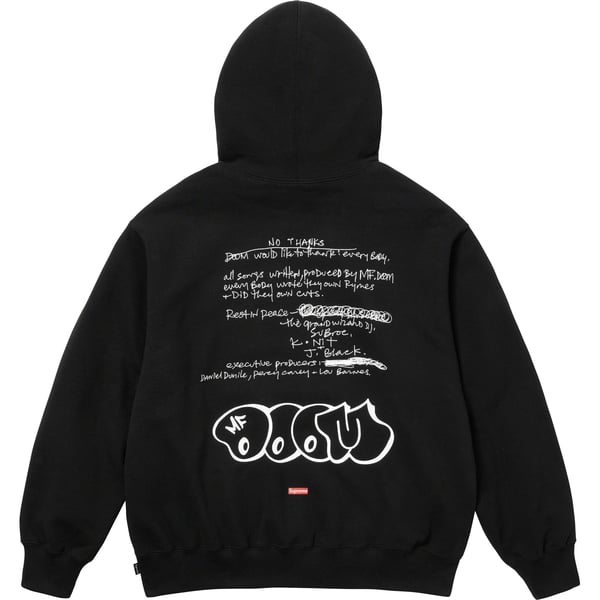 Supreme MF DOOM Hooded Sweatshirt - Black (front)