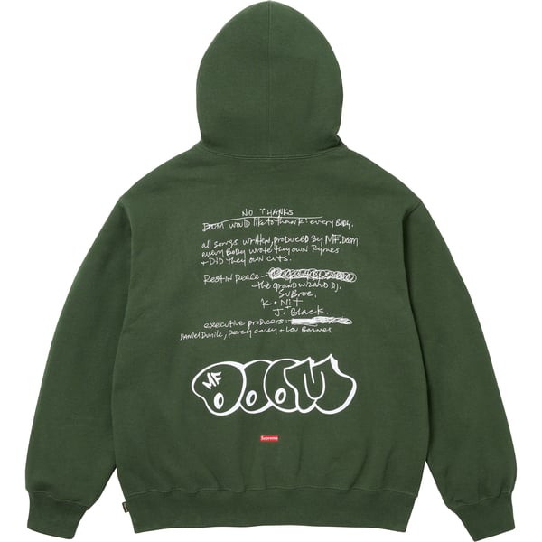Supreme MF DOOM Hooded Sweatshirt - Dark Olive (front)