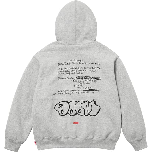 Supreme MF DOOM Hooded Sweatshirt - Heather Grey (front)