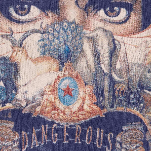 Supreme Michael Jackson Dangerous Zip Up Hooded Sweatshirt - Washed Navy (front)