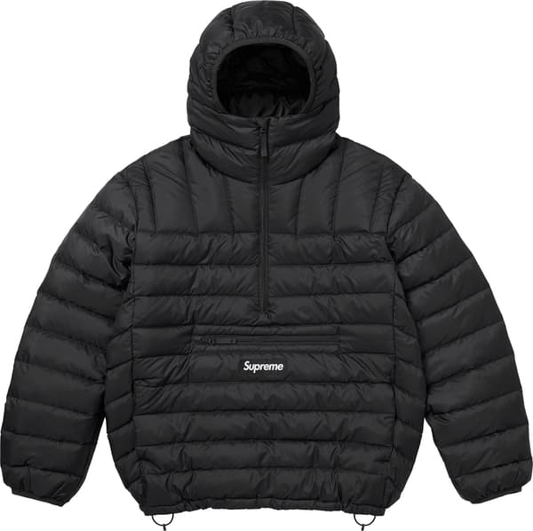 Supreme Micro Down Half Zip Hooded Pullover - Black (front)