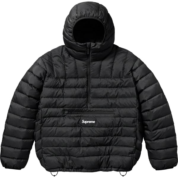 Supreme Micro Down Half Zip Hooded Pullover - Black (front)