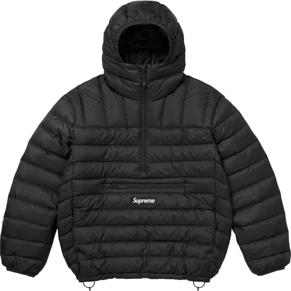 Supreme Micro Down Half Zip Hooded Pullover - Black (front)