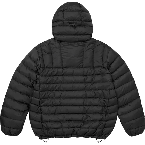 Supreme Micro Down Half Zip Hooded Pullover - Black (front)