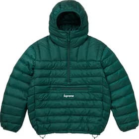 Supreme Micro Down Half Zip Hooded Pullover Dark Green