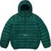 Supreme Micro Down Half Zip Hooded Pullover - Dark Green (front)