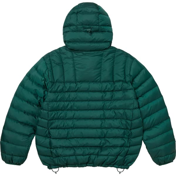 Supreme Micro Down Half Zip Hooded Pullover - Dark Green (front)