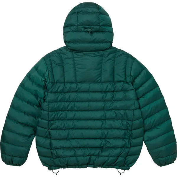 Supreme Micro Down Half Zip Hooded Pullover - Dark Green (front)